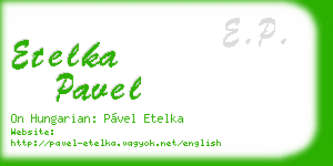 etelka pavel business card